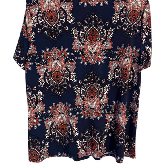 DANA BUCHMAN SPRING/SUMMER/OFFICE  NAVY  PRINT TOP   XLARGE  #G - Picture 3 of 9